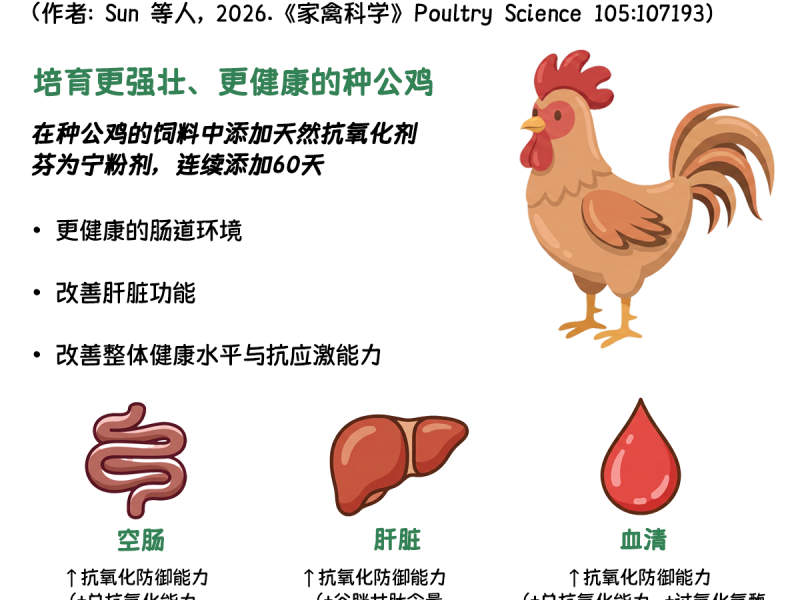 天然方式维护种公鸡的肠道、肝脏和全身健康